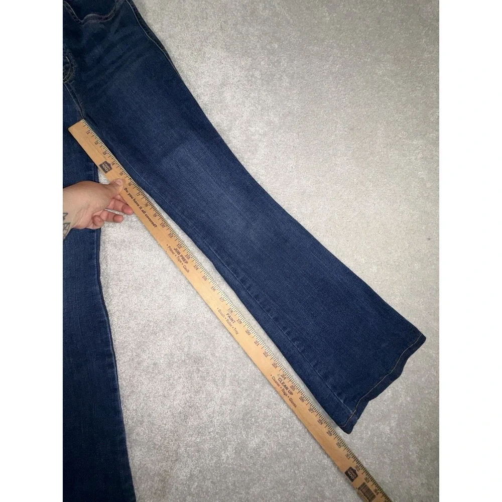 Spanx Flare Jeans Dark Wash High Rise Pull On Stretch Denim 20327‎ Small Petite